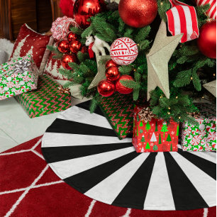 Witte en zwarte Starburst Stripes Kerstboom Rok