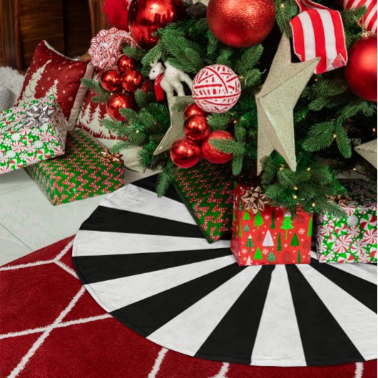 Witte en zwarte Starburst Stripes Kerstboom Rok