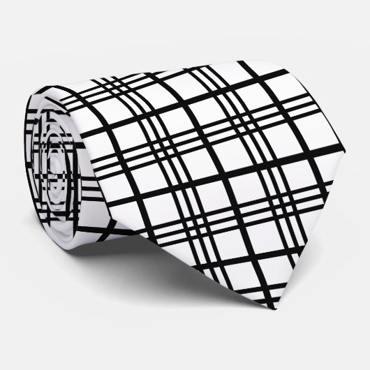 Witte en zwarte stekelstaarten stropdas (Opgerold)