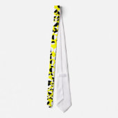 Witte en zwarte Stippen op geel Stropdas (Achterkant)