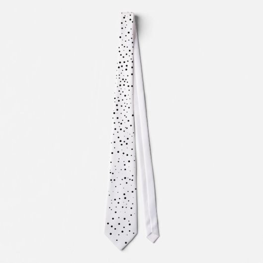 Witte en zwarte Stippen Stropdas (Voorkant)