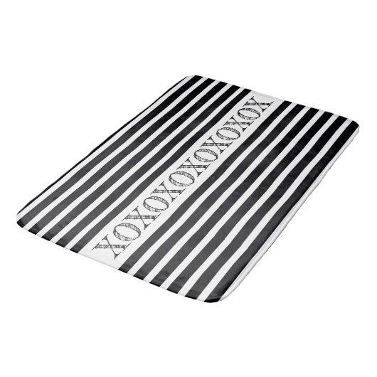 Witte en zwarte streep badmat (Gekanteld)