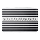 Witte en zwarte streep badmat (Voorkant)