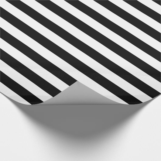 Witte en zwarte streep cadeaupapier (Hoek)