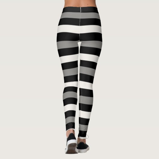 Witte en zwarte streep leggings (Achterkant)