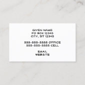 Witte en zwarte streep visitekaartje (Achterkant)