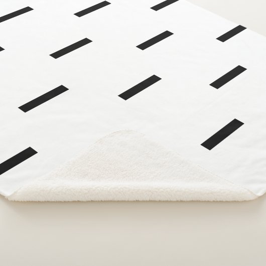 Witte en zwarte streepjes sherpa deken (3/4)
