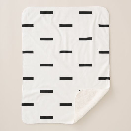 Witte en zwarte streepjes sherpa deken (Voorkant)