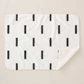 Witte en zwarte streepjes sherpa deken (Voorkant (horizontaal))