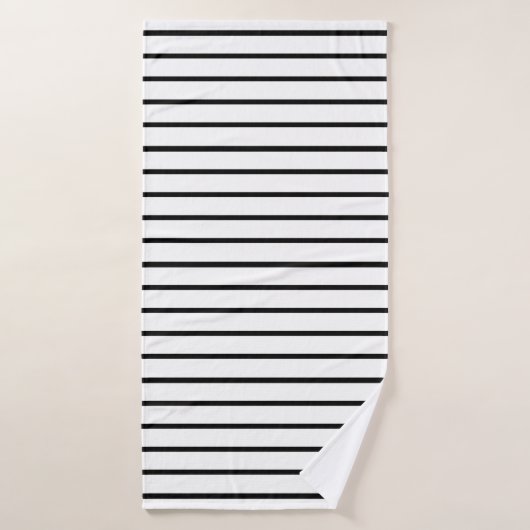 Witte en zwarte strepen ontwerp badhanddoek (Badhanddoek)