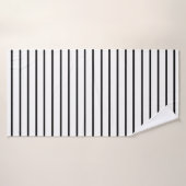 Witte en zwarte strepen ontwerp badhanddoek (Badhanddoek)