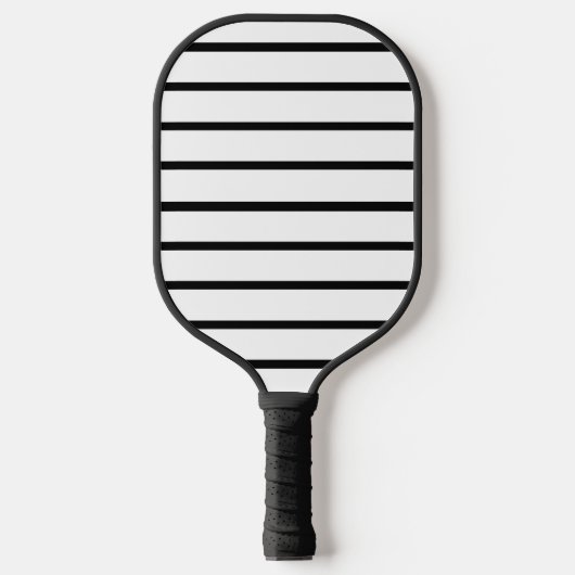 Witte en zwarte strepen ontwerp pickleball paddle (Voorkant)