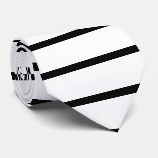 Witte en zwarte strepen ontwerp stropdas (Opgerold)