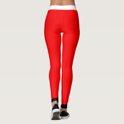 Witte en zwarte strepen op rood leggings (Achterkant)