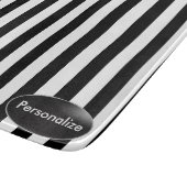Witte en zwarte strepen | Personaliseren Snijplank (Hoek)