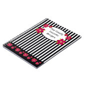 Witte en zwarte stripe leuke meisjes notitieboek (Linkerzijde)