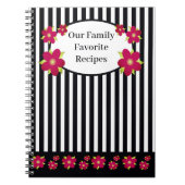 Witte en zwarte stripe leuke meisjes notitieboek (Voorkant)