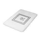 Witte en zwarte stripes Monogram Bath Mat (Gekanteld)