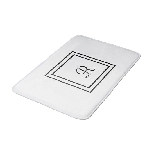 Witte en zwarte stripes Monogram Bath Mat (Gekanteld)