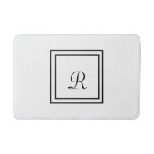 Witte en zwarte stripes Monogram Bath Mat (Voorkant)