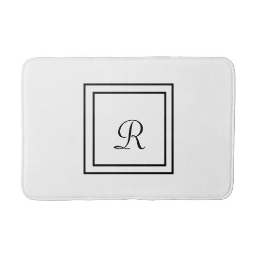 Witte en zwarte stripes Monogram Bath Mat (Voorkant)