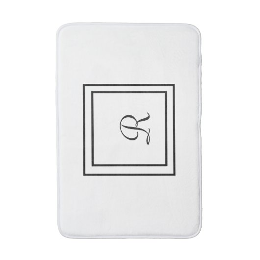 Witte en zwarte stripes Monogram Bath Mat (Voorkant Verticaal)