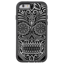 Witte en zwarte suikerschedel iPhone 13 hoesje