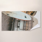 Witte en zwarte surfplank badhanddoek (Badhanddoek)