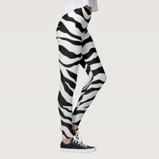 Witte en zwarte tijgerstrepen leggings (Rechts)