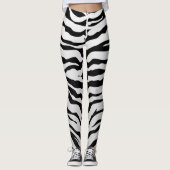 Witte en zwarte tijgerstrepen leggings (Voorkant)