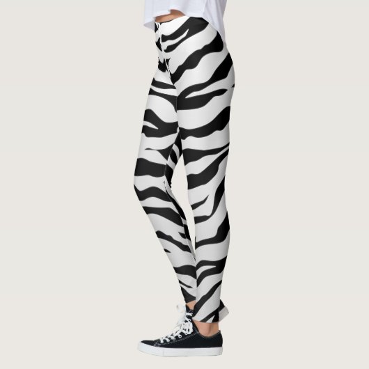 Witte en zwarte tijgerstrepen leggings (Links)