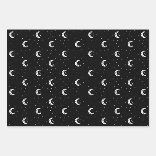 Witte en zwarte tinten inpakpapier vel (Voorkant 3)