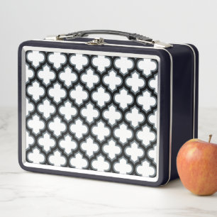 Witte en zwarte trellis, lattice, quatrefoil