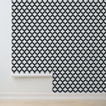 Witte en zwarte trellis, lattice, quatrefoil