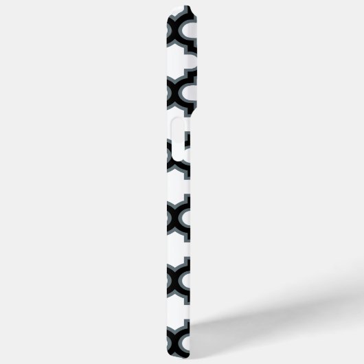 Witte en zwarte trellis, lattice, quatrefoil Case-Mate iPhone case (Achterkant / Rechts)