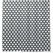 Witte en zwarte trellis, lattice, quatrefoil douchegordijn (Voorkant)