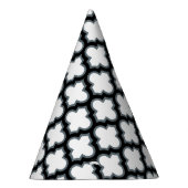 Witte en zwarte trellis, lattice, quatrefoil feesthoedjes (Rechts)