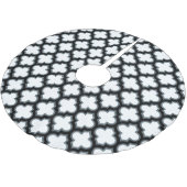 Witte en zwarte trellis, lattice, quatrefoil kerstboom rok (Gekanteld)