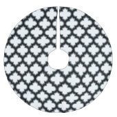 Witte en zwarte trellis, lattice, quatrefoil kerstboom rok (Voorkant)