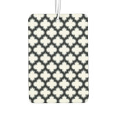 Witte en zwarte trellis, lattice, quatrefoil luchtverfrisser (Achterkant)