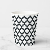 Witte en zwarte trellis, lattice, quatrefoil papieren bekers (Voorkant)