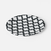 Witte en zwarte trellis, lattice, quatrefoil papieren bordje (Gekanteld)