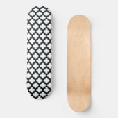 Witte en zwarte trellis, lattice, quatrefoil persoonlijk skateboard (Voorkant)