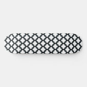 Witte en zwarte trellis, lattice, quatrefoil persoonlijk skateboard (Horizontaal)