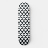 Witte en zwarte trellis, lattice, quatrefoil persoonlijk skateboard (Voorkant)