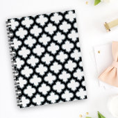 Witte en zwarte trellis, lattice, quatrefoil planner