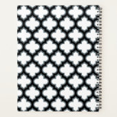 Witte en zwarte trellis, lattice, quatrefoil planner (Achterkant)