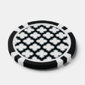 Witte en zwarte trellis, lattice, quatrefoil poker chips (Enkel)