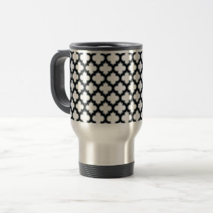 Witte en zwarte trellis, lattice, quatrefoil reisbeker