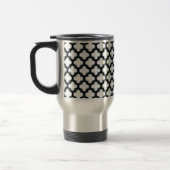 Witte en zwarte trellis, lattice, quatrefoil reisbeker (Links)